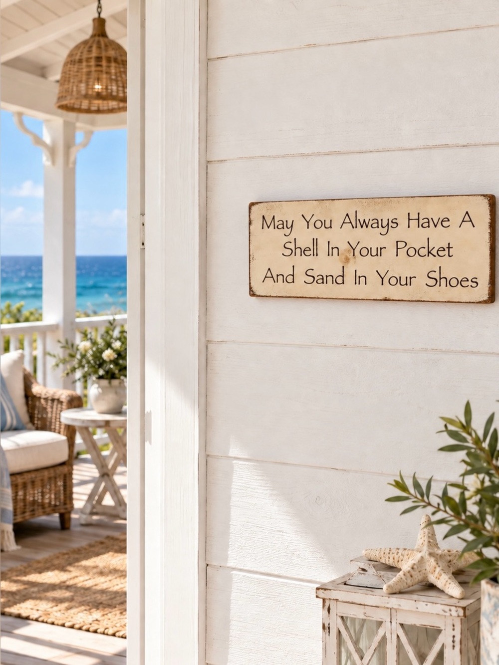 Rustic Coastal Wooden Wall Sign – Shell in Your Pocket